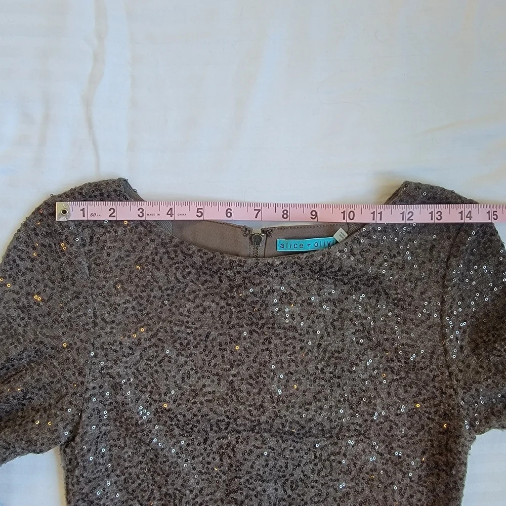 Alice And Olivia Nola Sequin Mesh Back Dress S - Picture 10 of 12
